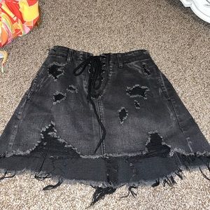 Vintage grey denim skirt
